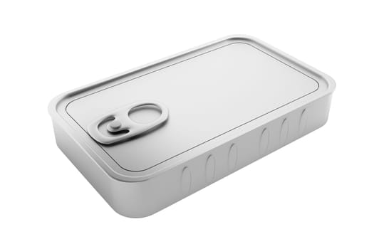 Tin can isolated on white background