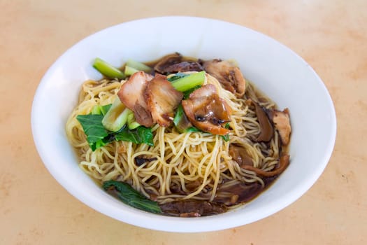 Penang Malaysia Wanton Mee Barbeque Pork Noodle Bowl