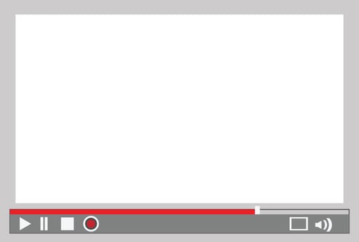 video player interface with control menu, replace with images.