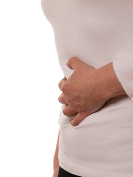 Woman holding her belly