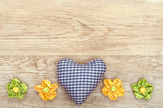 A Blue Checkered Heart for Love for Greeting Card
