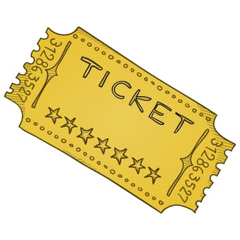 Illustration template of paper admission ticket in beige colors