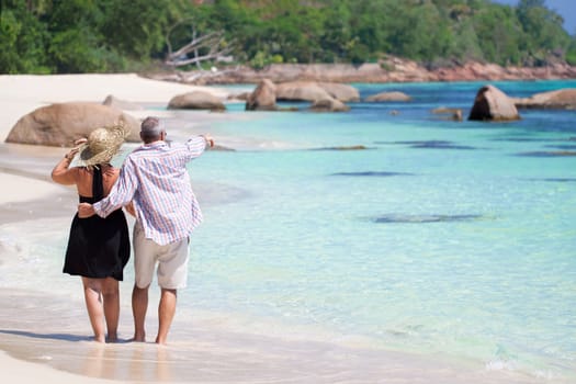 Beach walk in the Seychelles