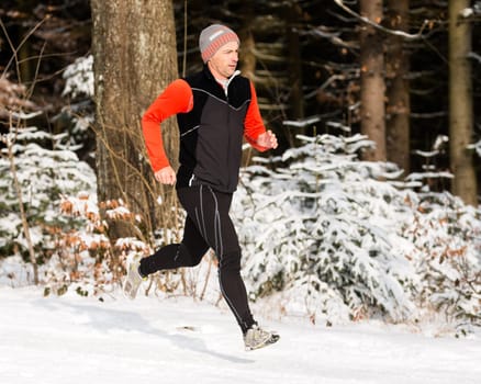 Joggers in winter