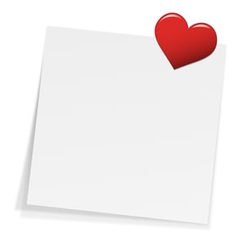 Note with heart pin
