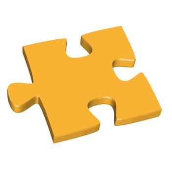 3D puzzle piece yellow