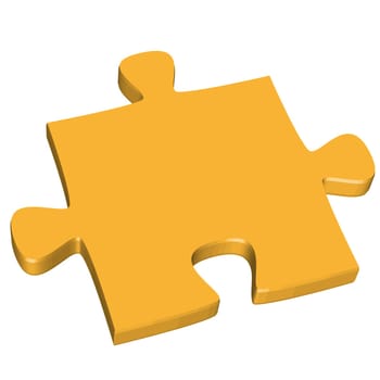 3D puzzle piece yellow