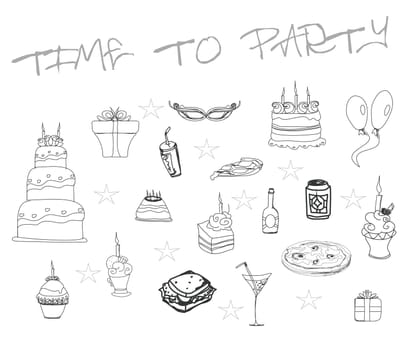 Set of Party doodles