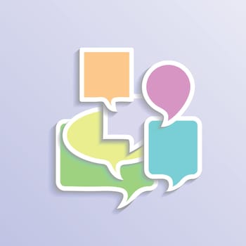 colorful illustration with speech bubbles  for your design