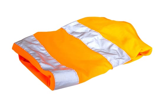 Orange safety vest isolated on white background
