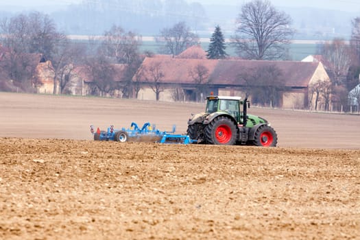 tractor at work on a field