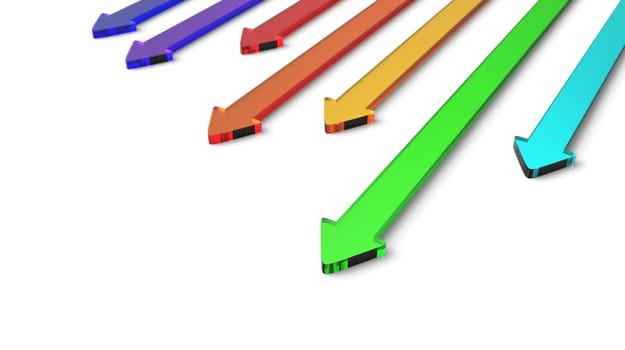 Colorful 3D Arrows Isolated 7
