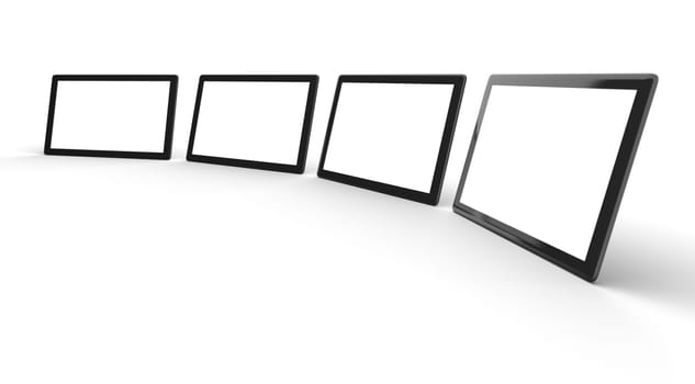 3D Tablet PCs Black with Isolated Display 2