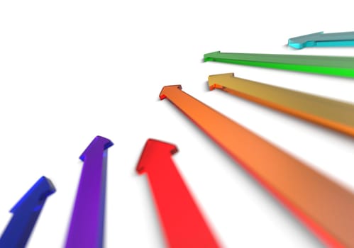 Colorful 3D Arrows Isolated 9