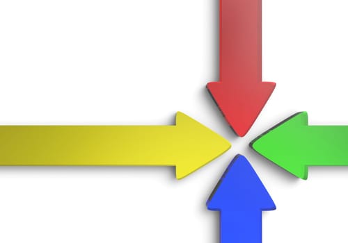 Colorful to the middle - arrow concept