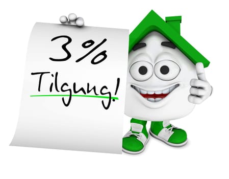 Small 3D House Green - 3 percent repayment