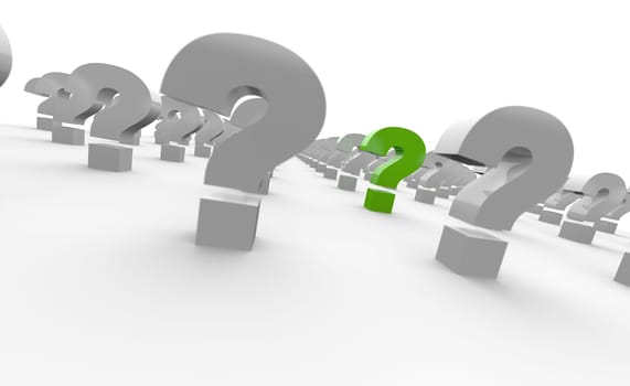 Question Mark in Row - Green White