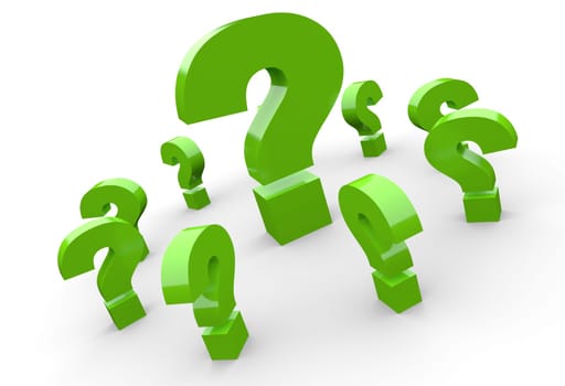 Questions upon Questions Concept - Green