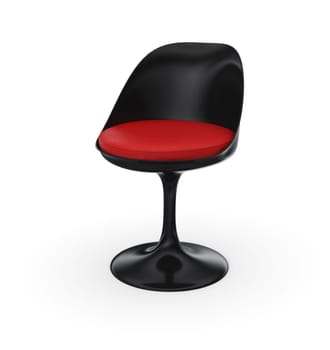 Retro Design Chair - Black Red
