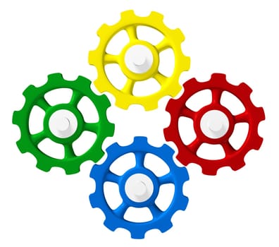 Colorful Gears - Green Red Blue Yellow 4