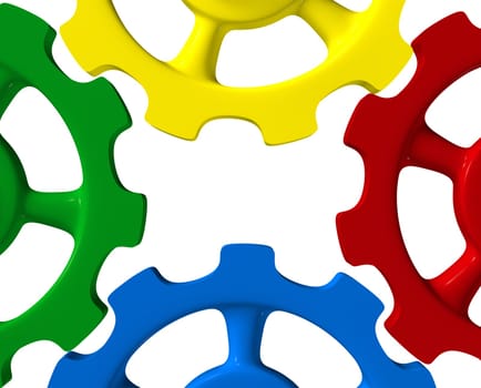 Colorful Gears - Green Red Blue Yellow 2