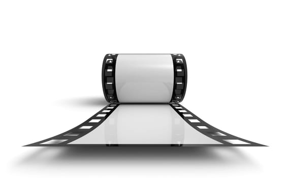 3D Film Reel - Black White Frontal View