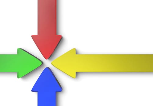 Colorful to the middle 5 - arrow concept