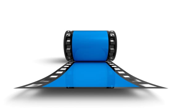 3D Film Reel - Blue Frontal View