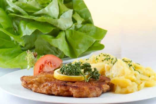Schnitzel and potato salad