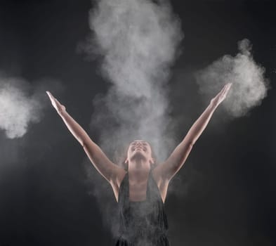 Young woman cheering