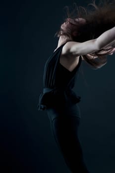 young woman jumping