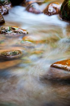 Fast flowing water in the mountain river for adv or others purpose use
