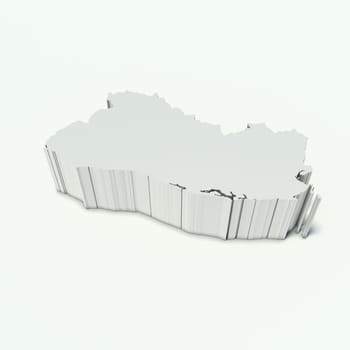 map of Salvador in perspective and white