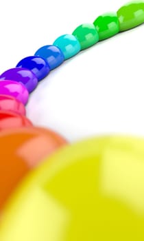 3D Rainbow Semicircle of Paint Drops 1