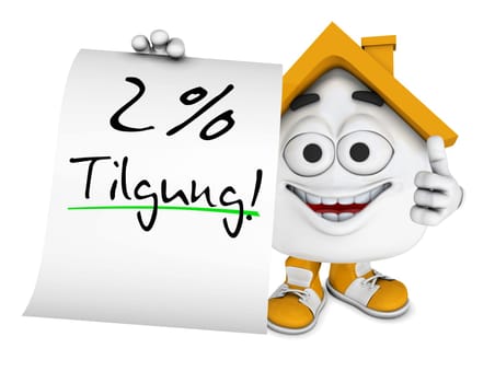 Small 3D House Orange - 2 percent repayment