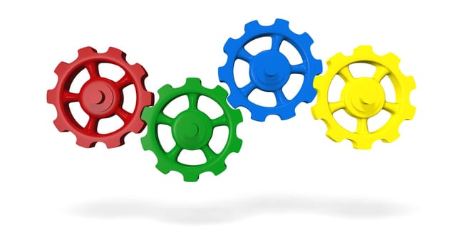 Colorful Gears - Green Red Blue Yellow 7