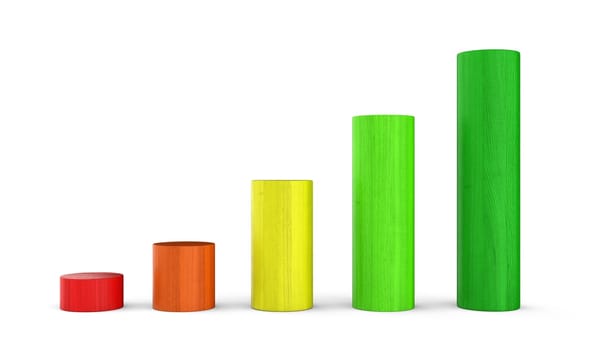 Uptrend Colorful - 3D Building Blocks Diagram Round 1