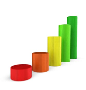Uptrend Colorful - 3D Building Blocks Diagram Round 2