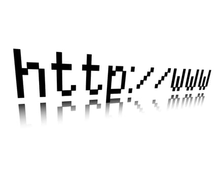 http www blocky text on white background