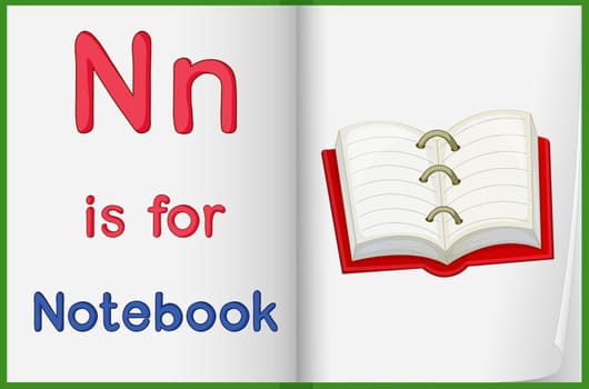 Worksheet teaching a letter and word with picture