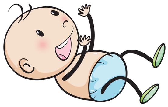 illustrtion of a baby on a white background
