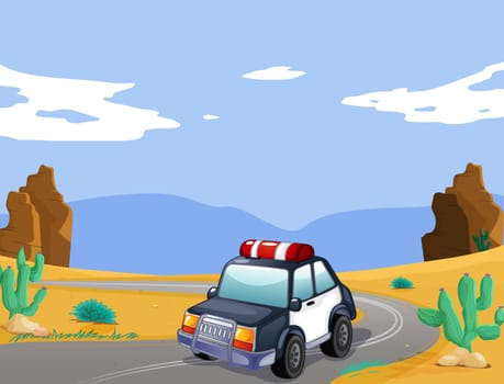 illustration of a car in a desert