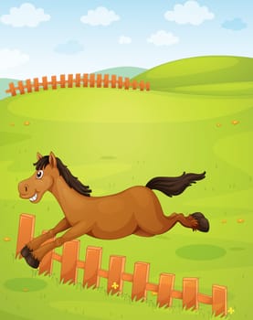 illustration of horse in a beautiful nature