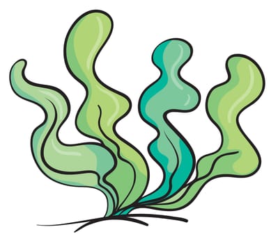 illustration of an under water plant on a white background