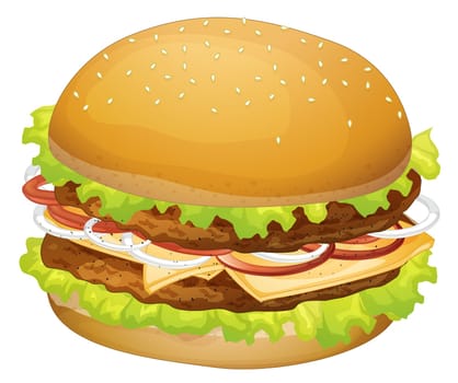 illustration of a burger on a white background