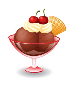illustration of icecream cup on a white background