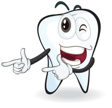illustration of a tooth with naughty expressions