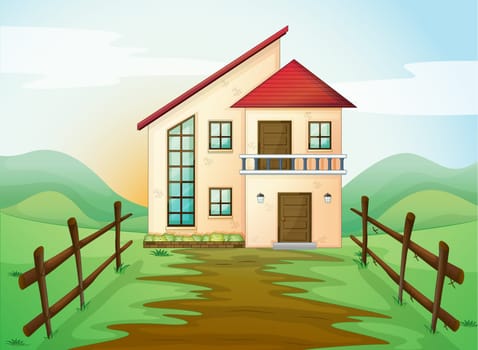 illustration of a house in beautiful nature