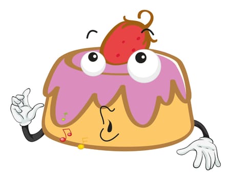 illustration of cake on a white background