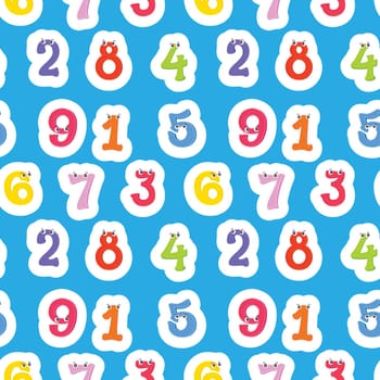 illustration of numbers on a blue background